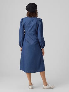 MAMA.LICIOUS MLLAOS Maternity Dress -Medium Blue Denim - 20017223