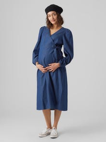 MAMA.LICIOUS MLLAOS Gravidklänning -Medium Blue Denim - 20017223