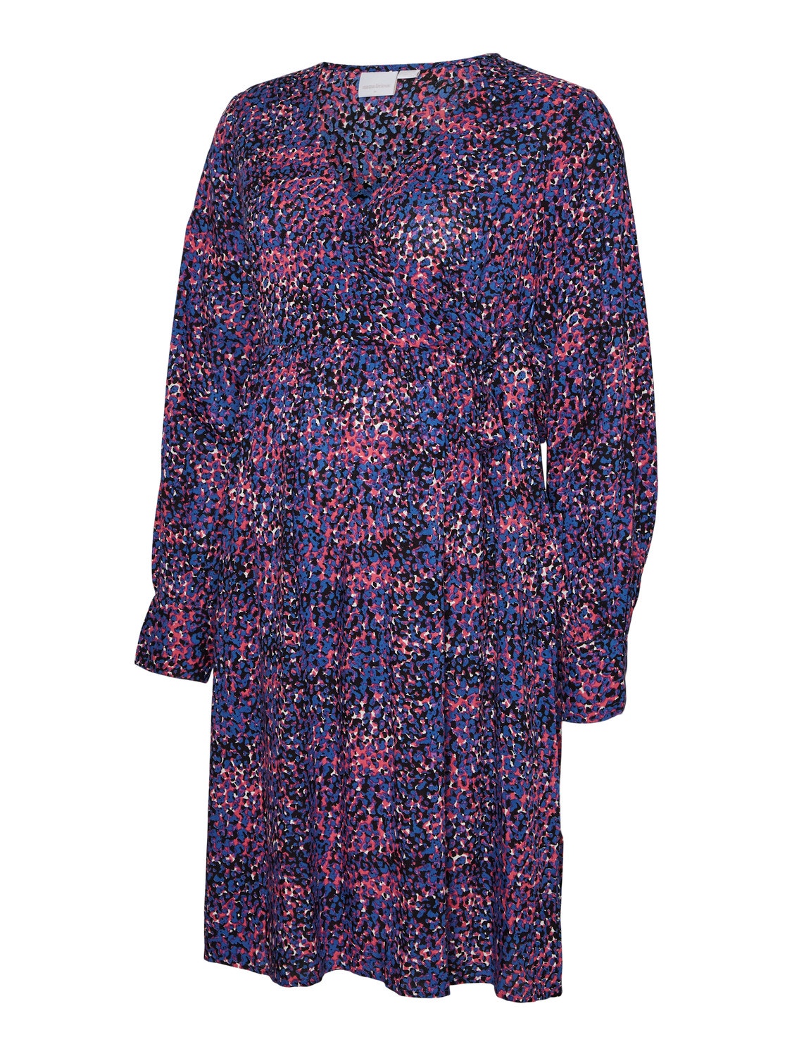 MAMA.LICIOUS Vestidos Corte regular Cuello en V Puños elásticos Mangas anchas -Dazzling Blue - 20017242