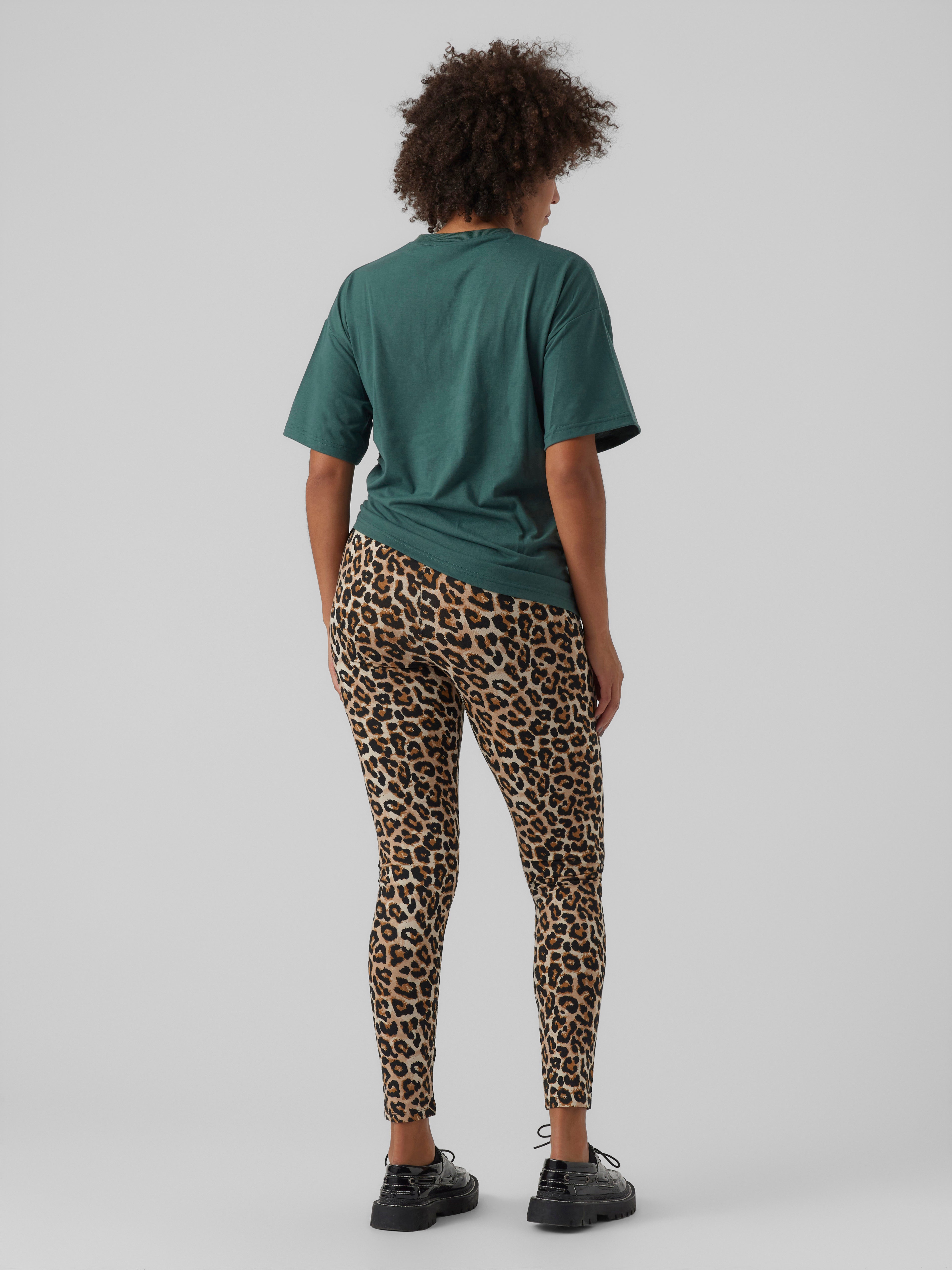 Mama leopard printed Leggings, Black