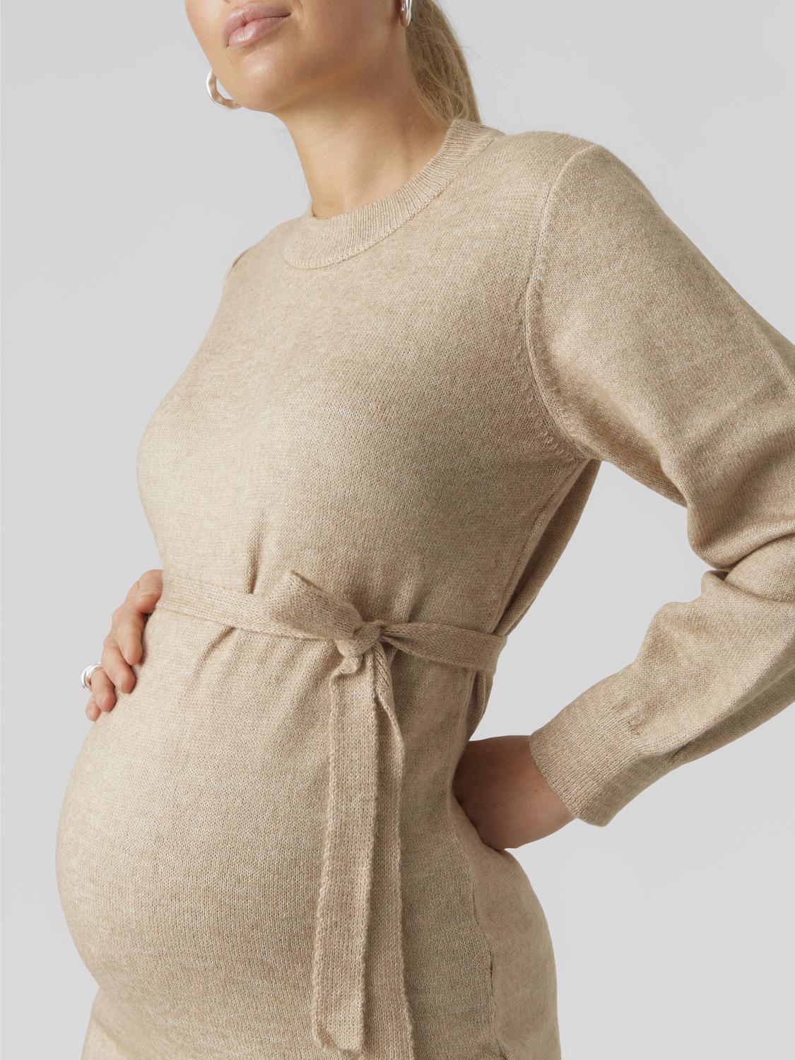 MAMA.LICIOUS Knitted maternity-dress -Natural Melange - 20017356
