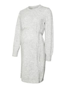 MAMA.LICIOUS Vestito in maglia -Light Grey Melange - 20017356