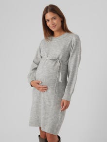 MAMA.LICIOUS Knitted maternity-dress -Light Grey Melange - 20017356