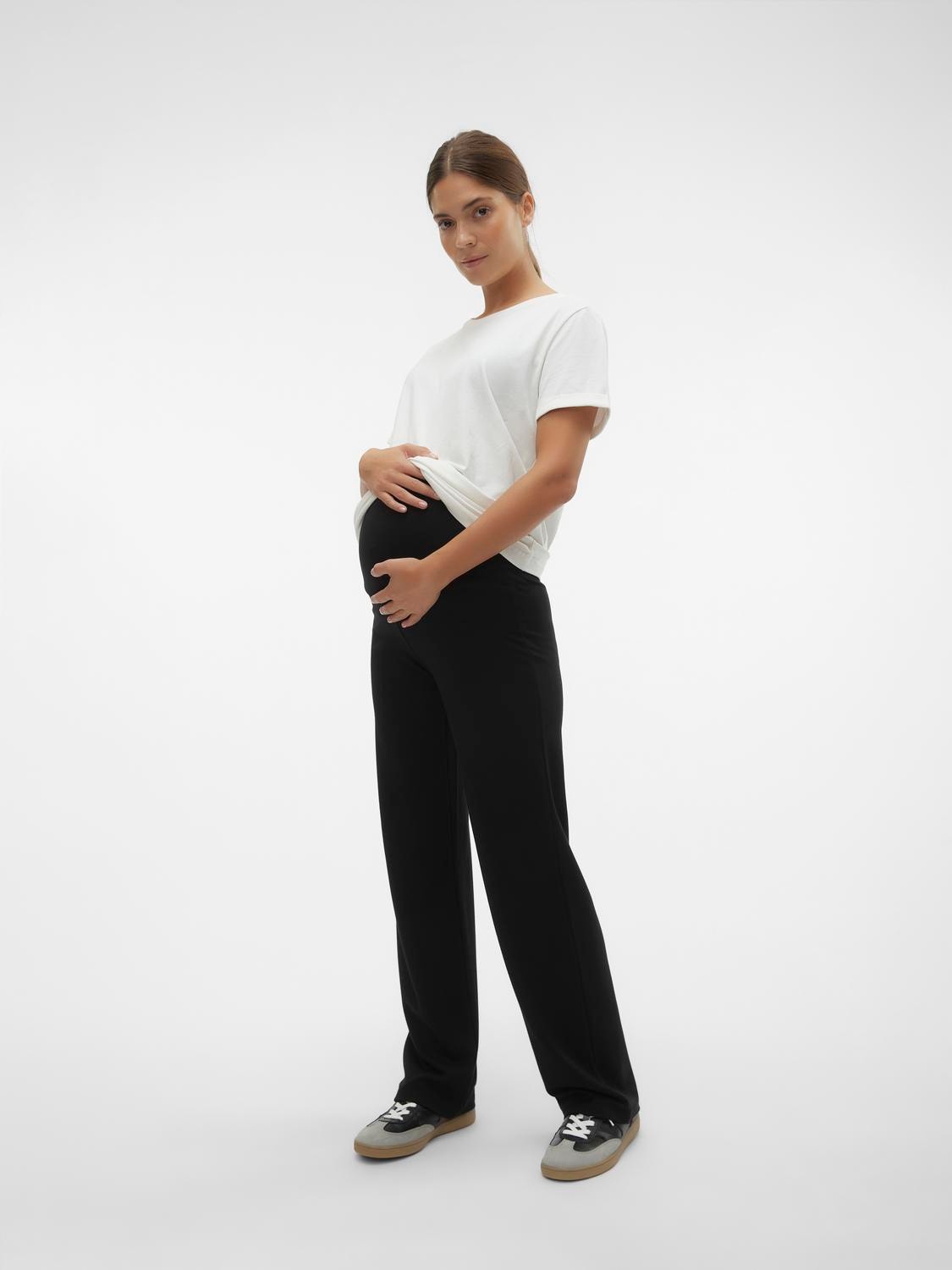 MAMA.LICIOUS Pantaloni Straight Fit Vita alta -Black - 20017358