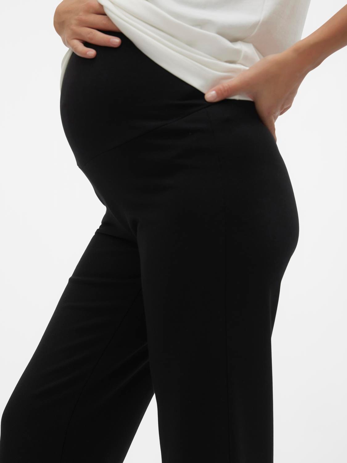 MAMA.LICIOUS Straight Fit High rise Trousers -Black - 20017358
