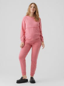 MAMA.LICIOUS Comfort Fit Trousers -Pink Lemonade - 20017359