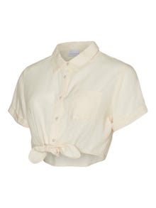 MAMA.LICIOUS Top Regular Fit Collo Camicia Maniche con risvolto -Whitecap Gray - 20017378
