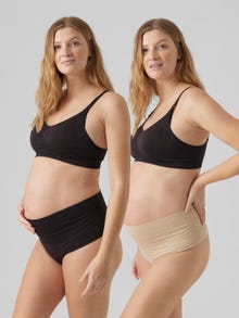 MAMA.LICIOUS MLILJA 2-pack Trusser -Black - 20017405