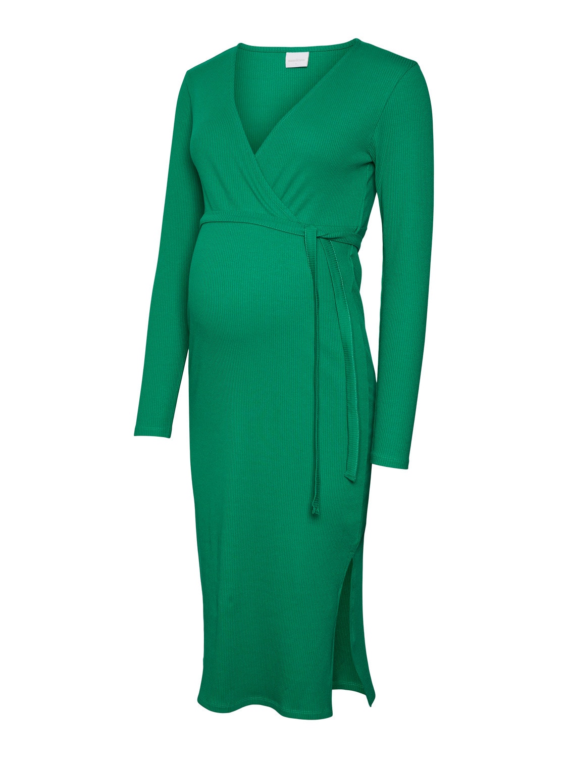MAMA.LICIOUS Robes Bodycon Fit Col en V Manches classiques -Pepper Green - 20017421