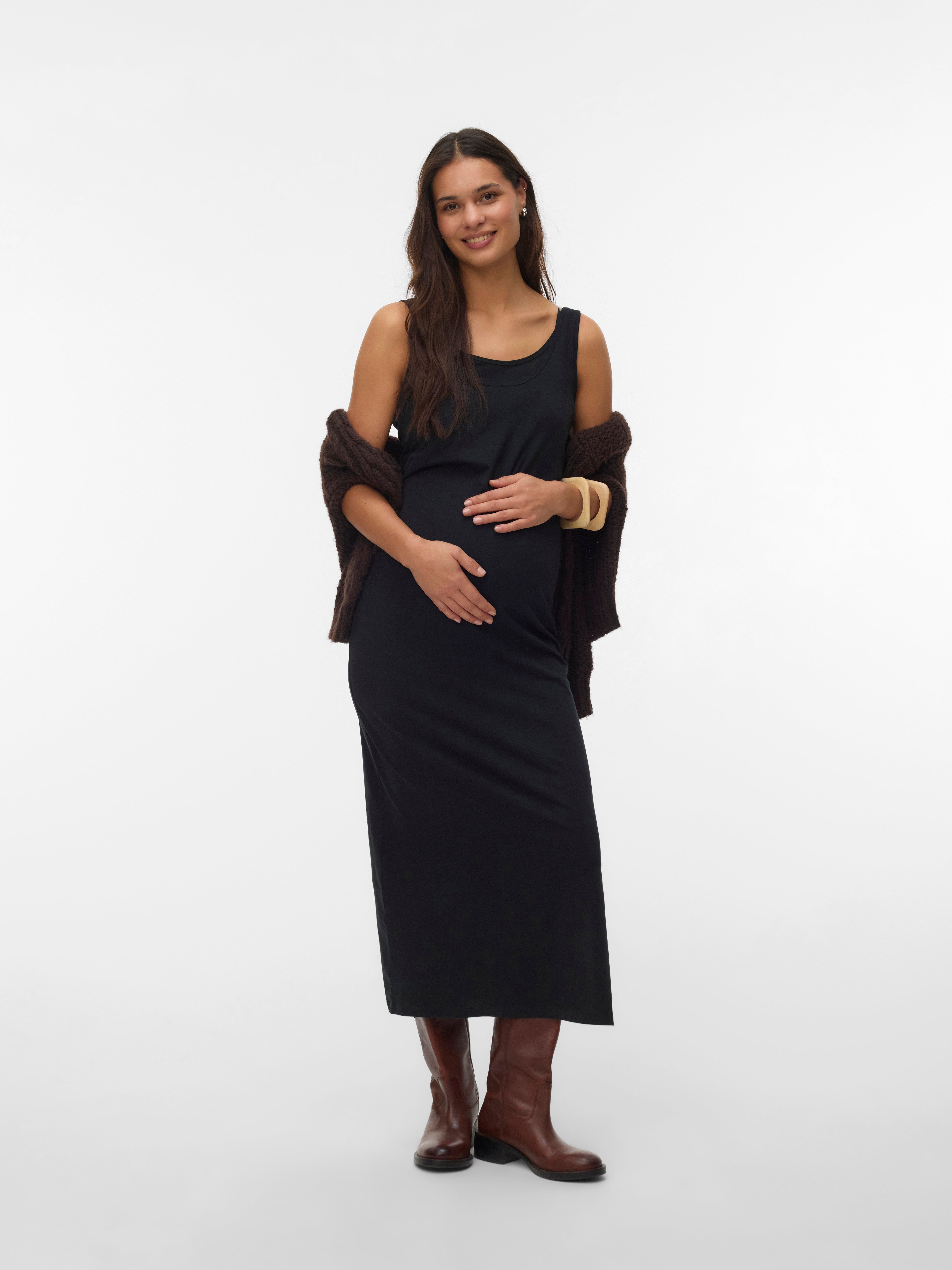 MAMALICIOUS MLMIA NELL MAXI DRESS - Vestito di maglina - black/nero MAMALICIOUS MLMIA NELL MAXI DRESS - Vestito di maglina - black/nero
