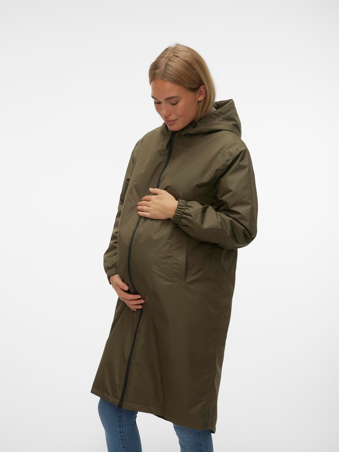MAMA.LICIOUS Maternity-rainjacket -Ivy Green - 20017485