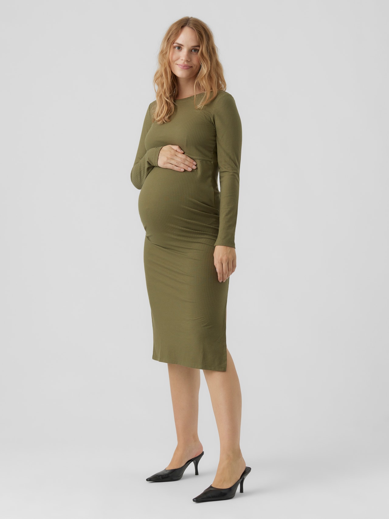 MAMA.LICIOUS Maternity-dress -Burnt Olive - 20017524