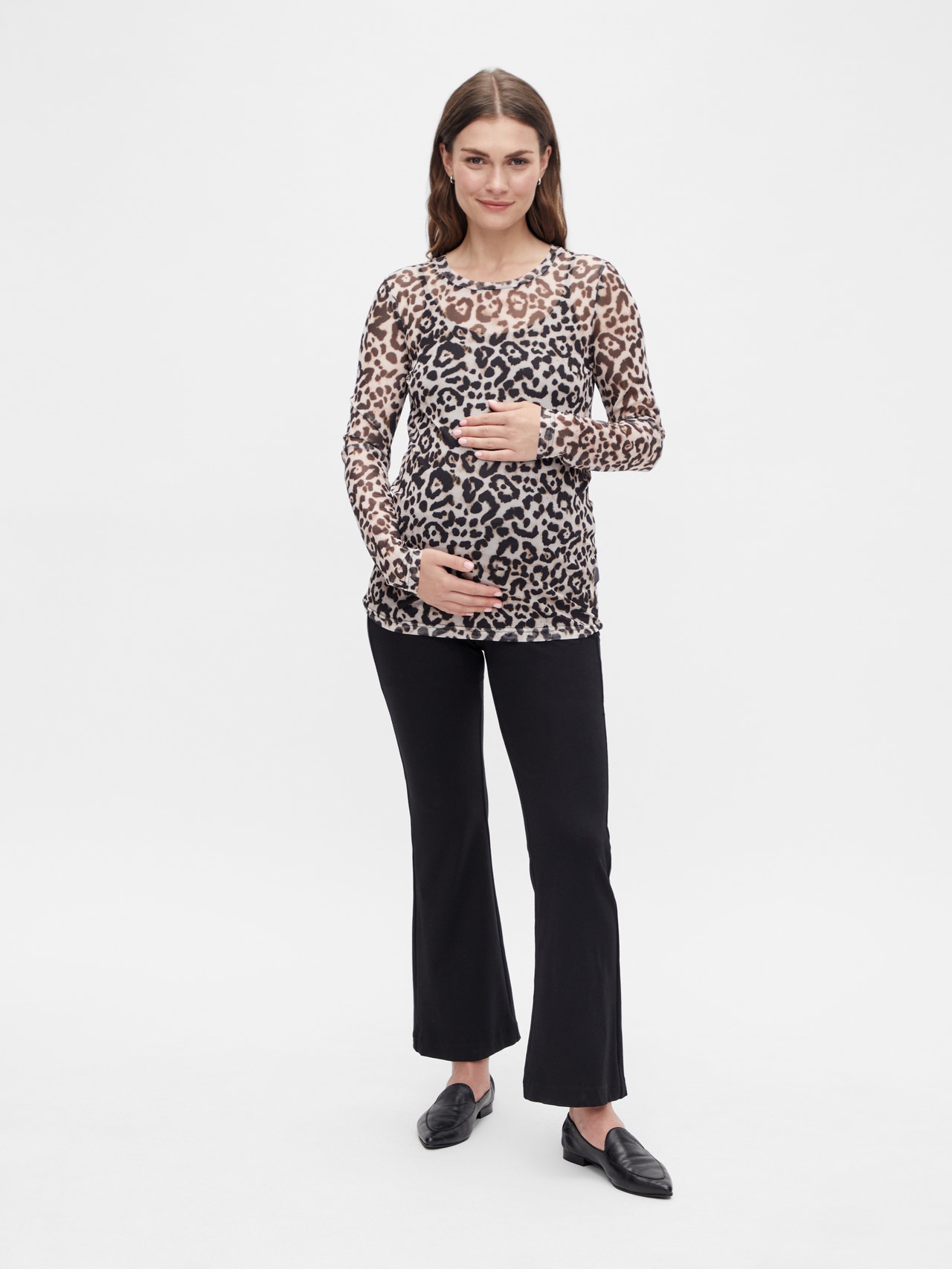 MAMA.LICIOUS Tops Regular Fit Col rond -Oatmeal - 20017618