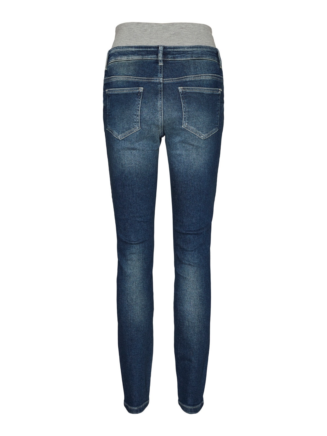 MAMA.LICIOUS Krój slim Bardzo wysoka talia Jeans -Medium Blue Denim - 20017695
