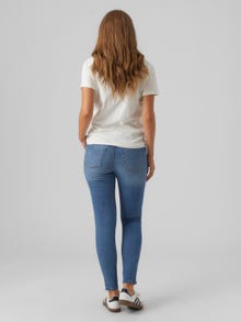 MAMA.LICIOUS Slim Fit Låg midja Jeans -Light Blue Denim - 20017696