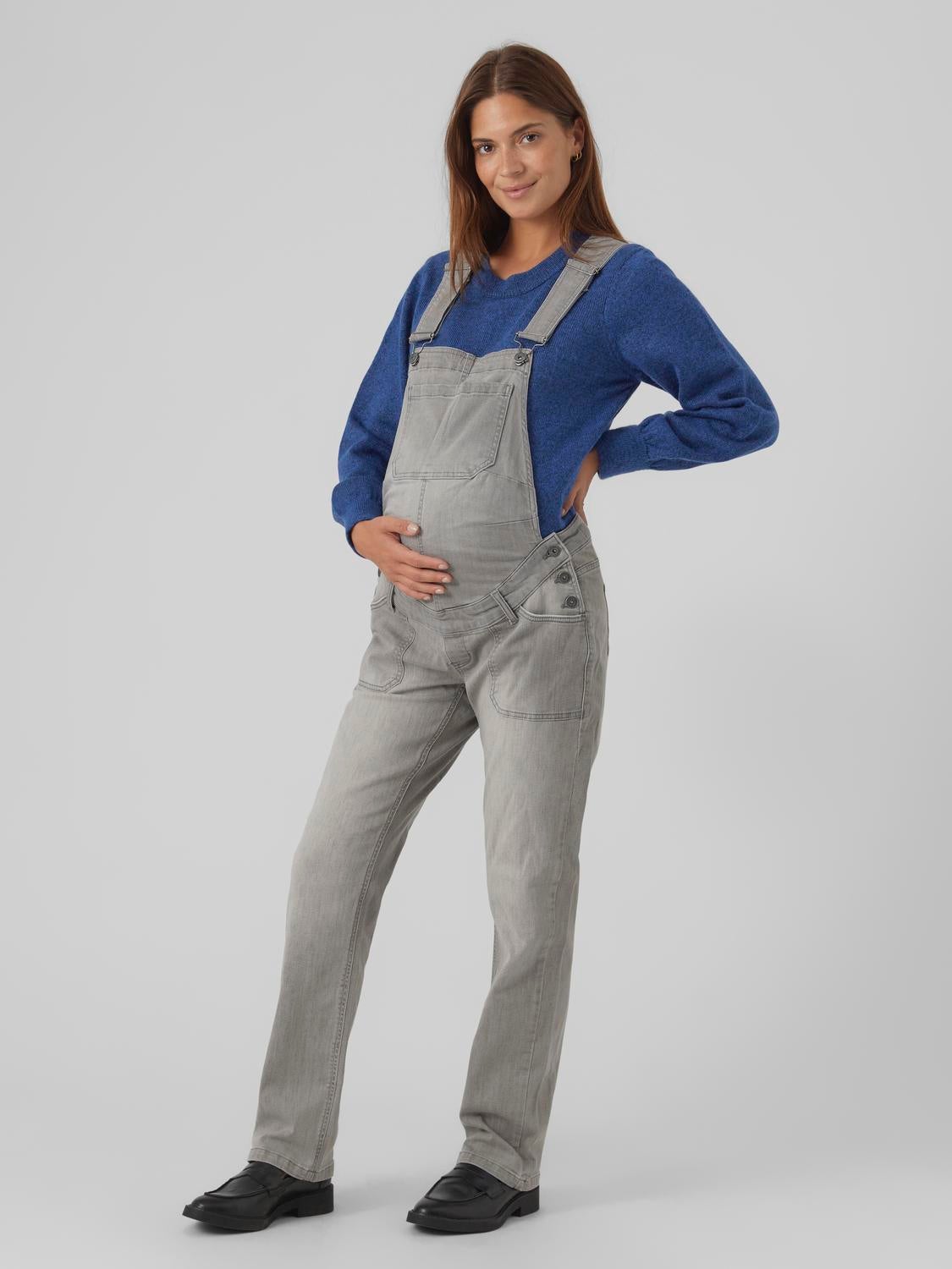 Salopette in jeans Straight Fit Tracolla singola staccabile con fibbia regolabile