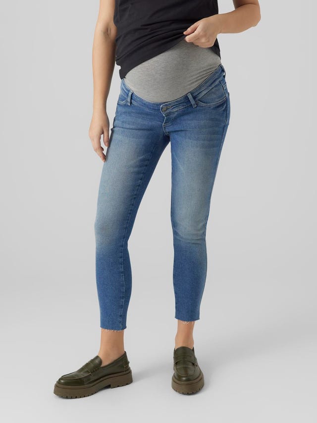 MAMA.LICIOUS Slim fit Extra hight waist Onafgewerkte zoom Jeans - 20017705
