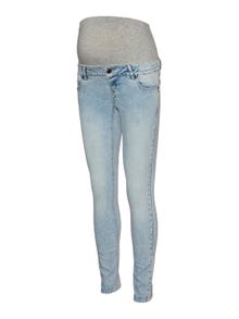 MAMA.LICIOUS Slim Fit Ekstra høy midje Jeans -Light Blue Denim - 20017757