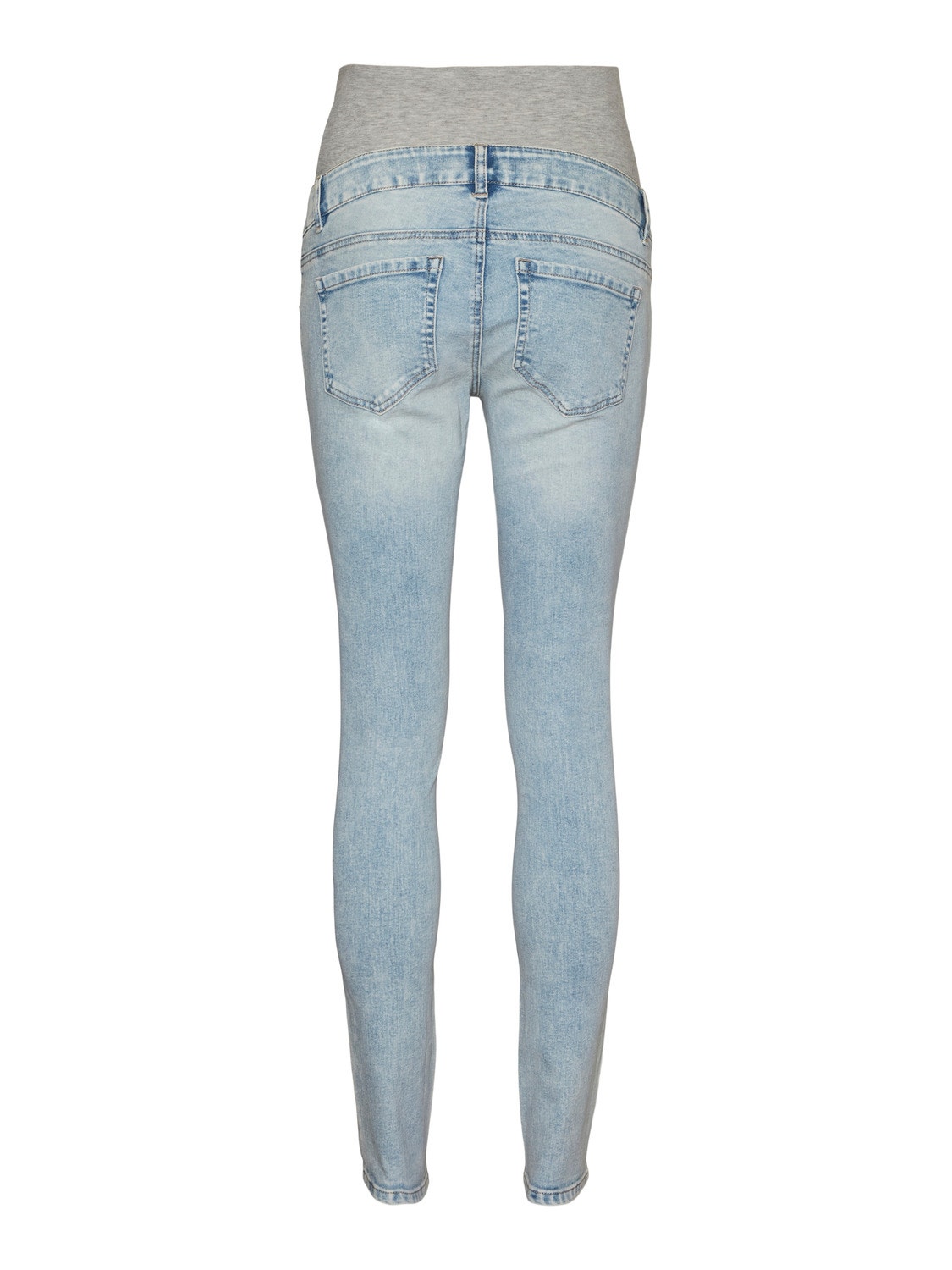 MAMA.LICIOUS Krój slim Bardzo wysoka talia Jeans -Light Blue Denim - 20017757