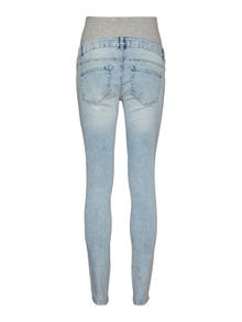 MAMA.LICIOUS Slim Fit Extra hög midja Jeans -Light Blue Denim - 20017757