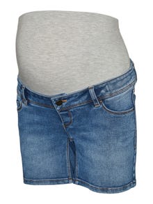 MAMA.LICIOUS Shorts Slim Fit Vita alta -Medium Blue Denim - 20017769