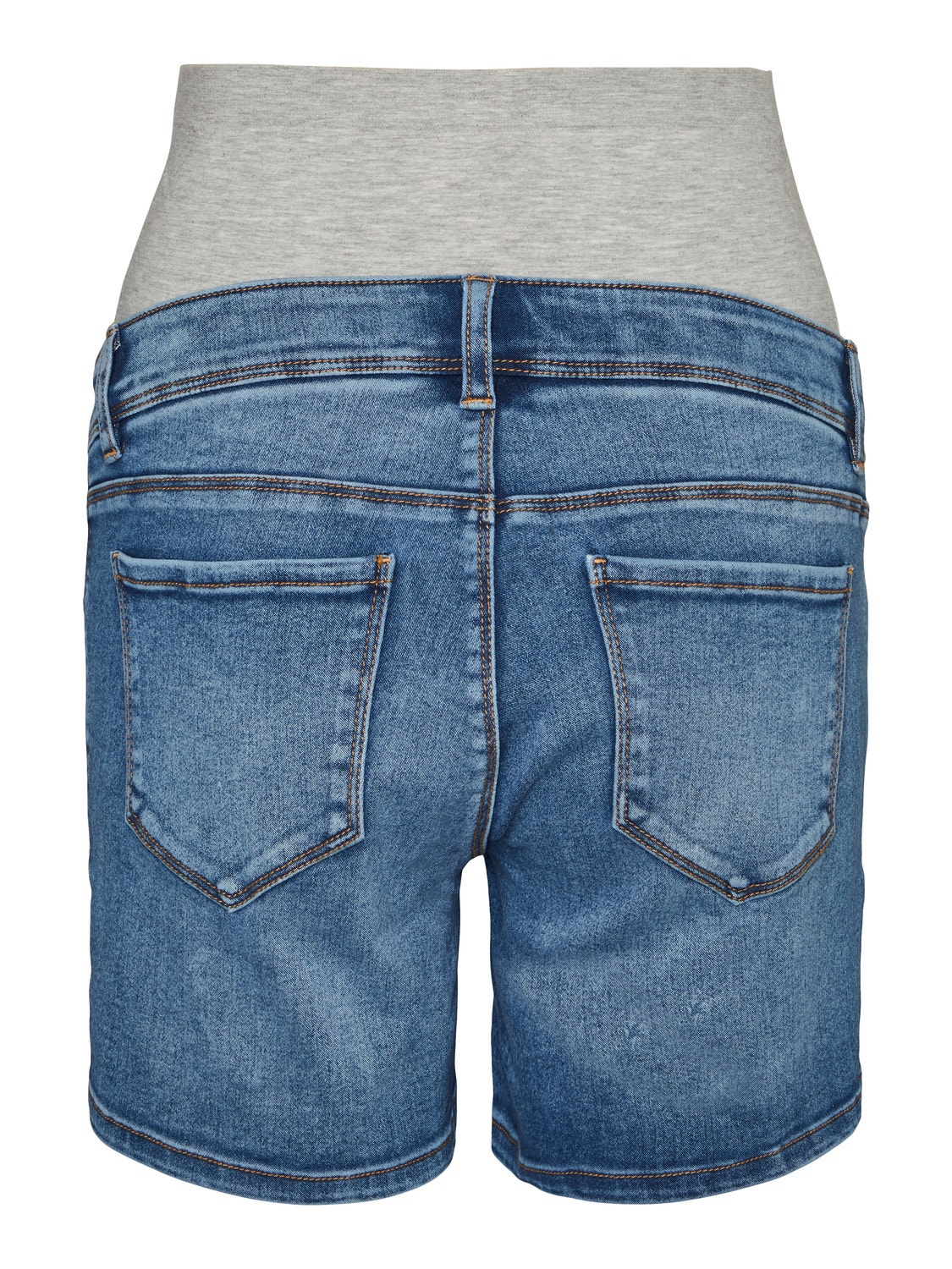 MAMA.LICIOUS Shorts Corte slim Tiro alto -Medium Blue Denim - 20017769