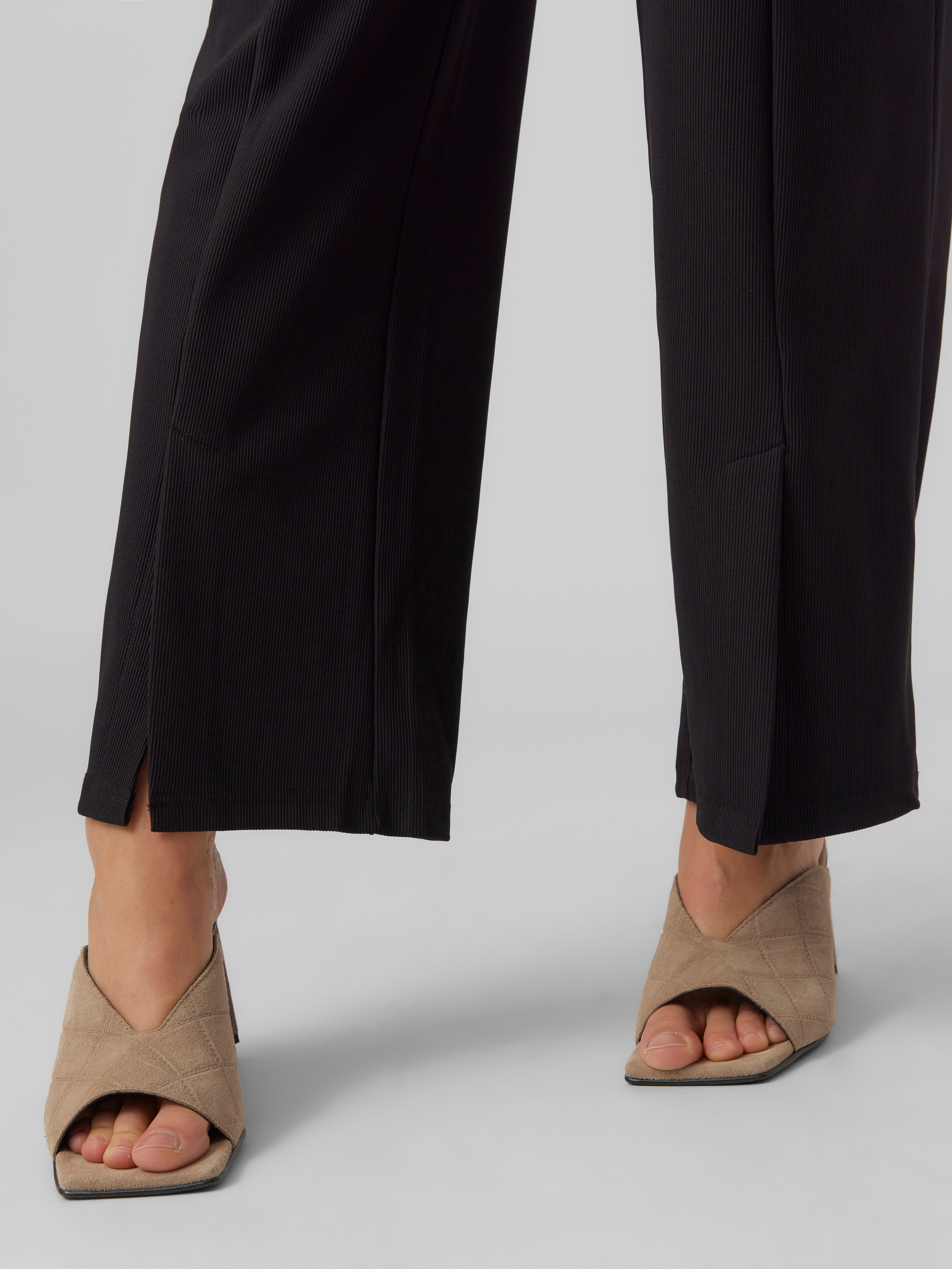 Wide Leg Fit Trousers, Black