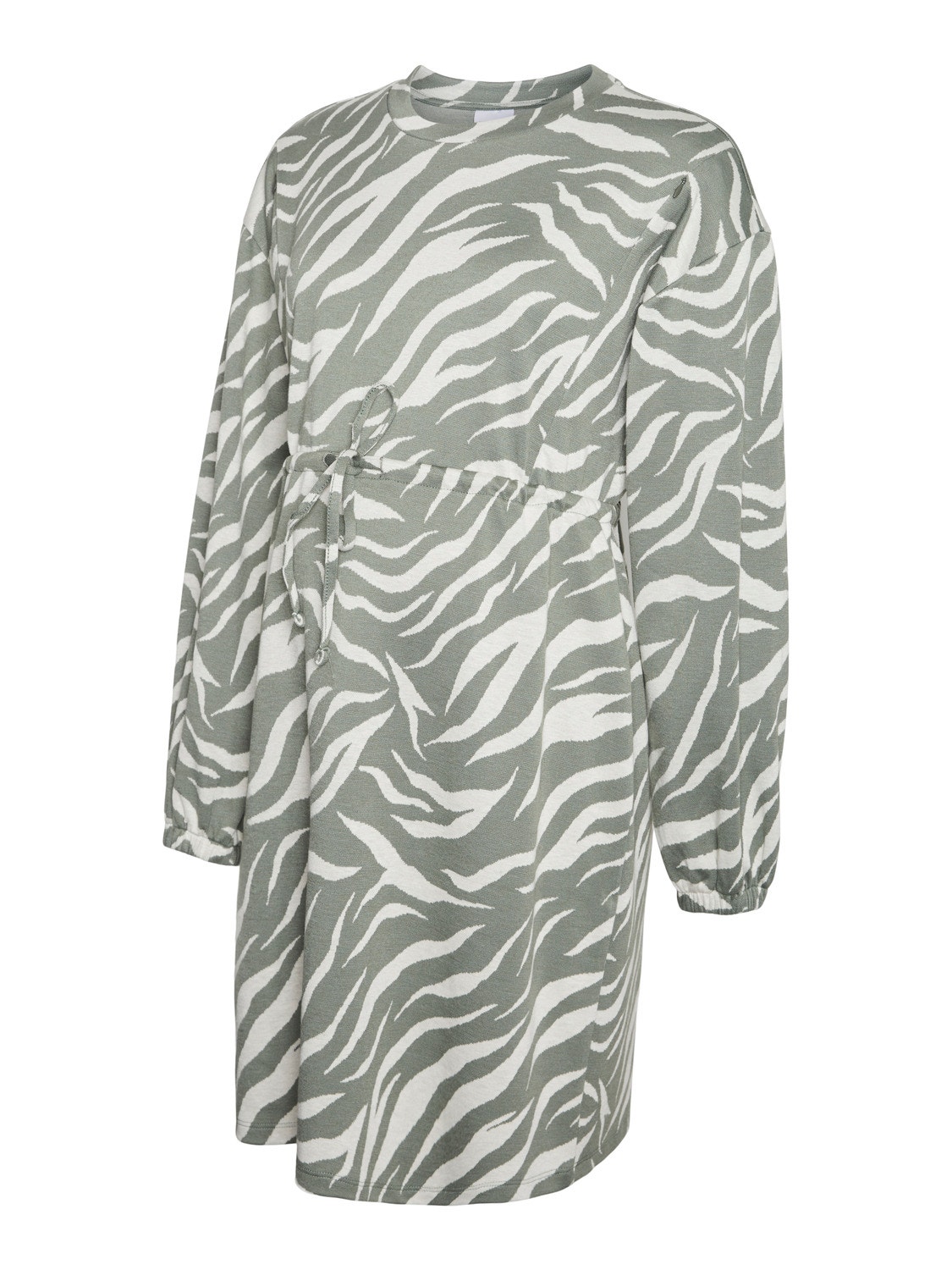 MAMA.LICIOUS Krój regularny Głęboki okrągły dekolt Krótka sukienka -Whitecap Gray - 20017913