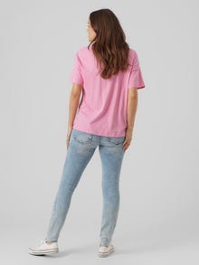 MAMA.LICIOUS Luzno dopasowane Gleboki okragly dekolt T-shirt -Sachet Pink - 20017922