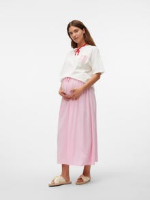 MAMA.LICIOUS Loose Fit U-Neck T-Shirt -Snow White - 20017922