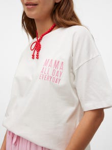 MAMA.LICIOUS Loose Fit U-Neck T-Shirt -Snow White - 20017922