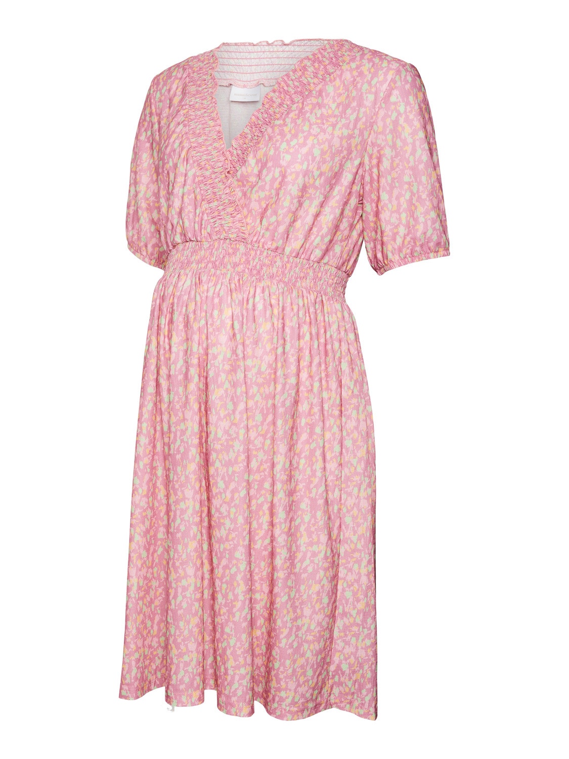 MAMA.LICIOUS Krój regularny Dekolt w serek Sukienka -Super Pink - 20017991