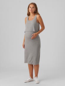 MAMA.LICIOUS vente-kjole -Light Grey Melange - 20018055