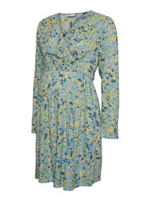 MAMA.LICIOUS Robe courte Regular Fit Col en V Manches classiques -Allure - 20018058