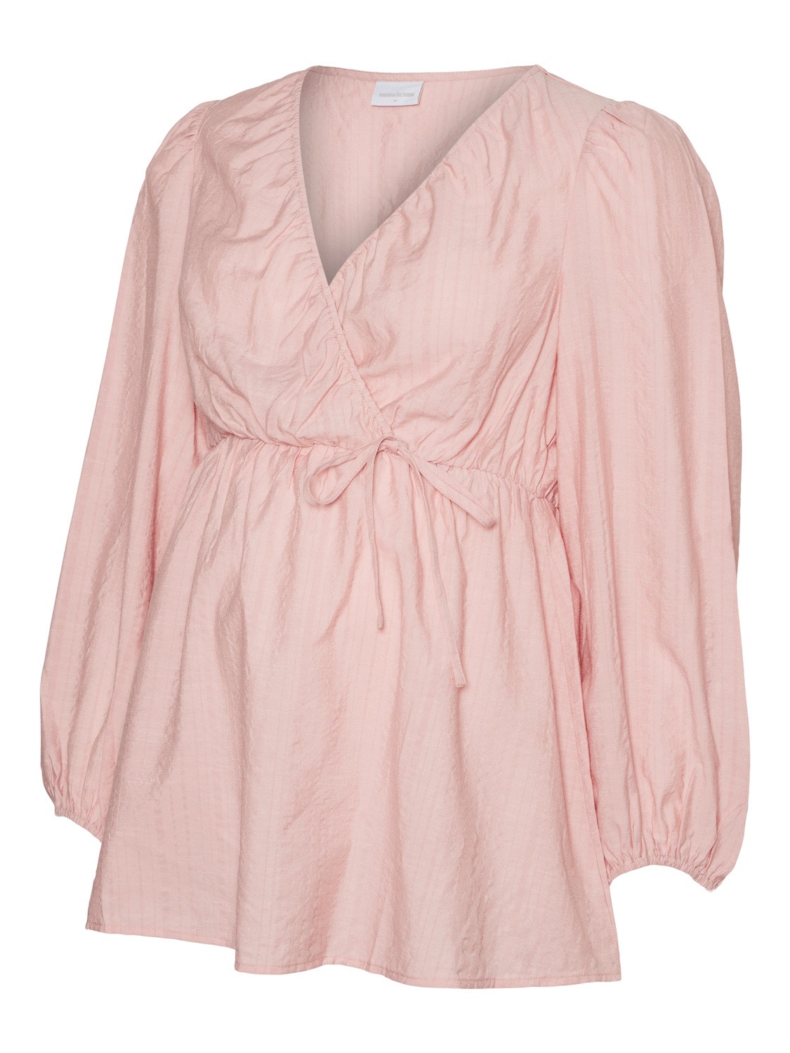 MAMA.LICIOUS V-Neck Elasticated cuffs Balloon sleeves Tunic -Misty Rose - 20018064