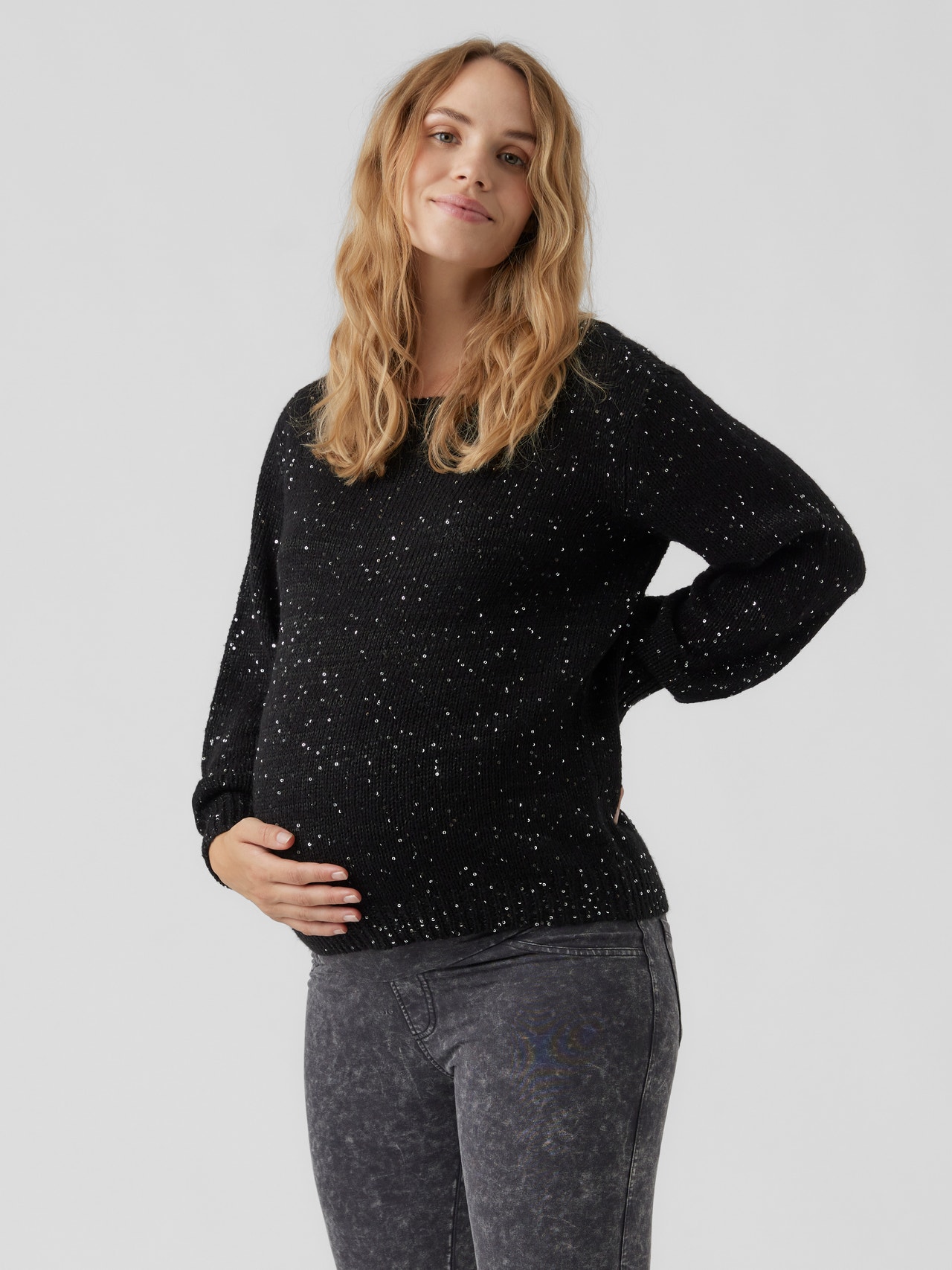 MAMA.LICIOUS Knitted maternity-pullover -Black - 20018260