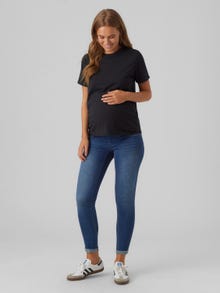 MAMA.LICIOUS Skinny Fit Low waist Fold up hems Jeans -Medium Blue Denim - 20018268