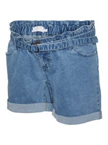 MAMA.LICIOUS Shorts Regular Fit Taille basse -Light Blue Denim - 20018285