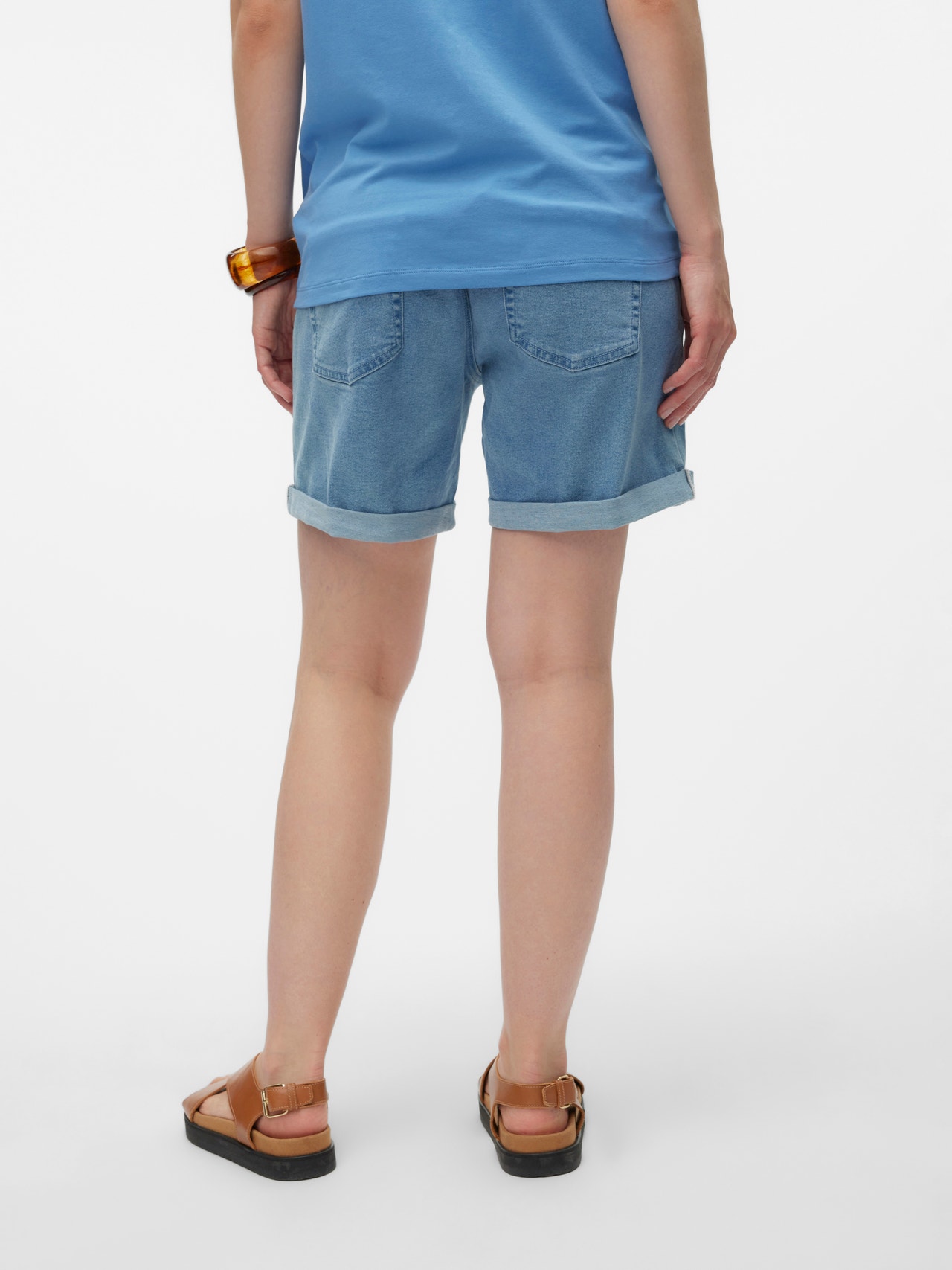 MAMA.LICIOUS Shorts Corte regular Tiro bajo  -Light Blue Denim - 20018285