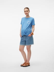 MAMA.LICIOUS Umstands-shorts -Light Blue Denim - 20018285