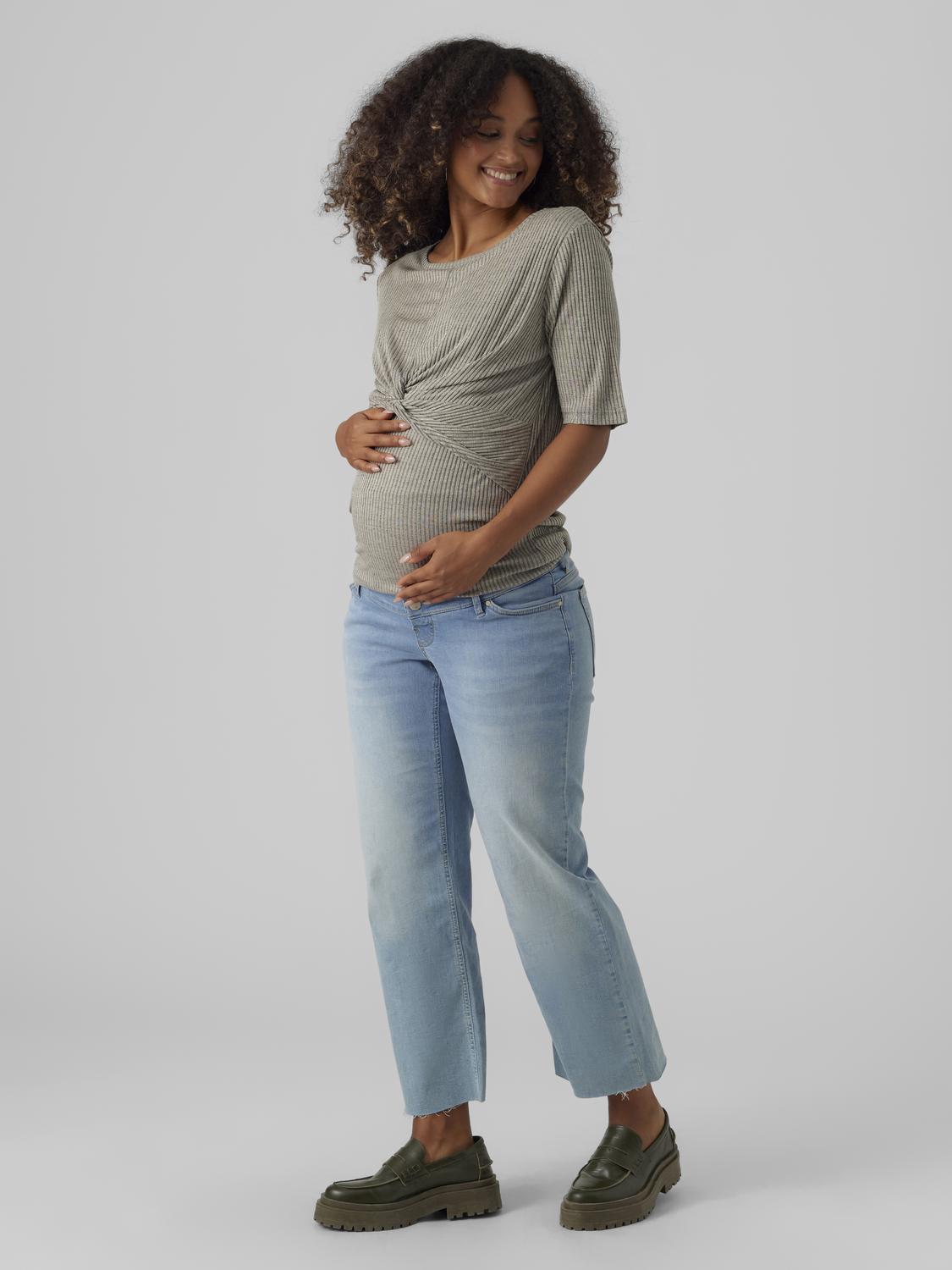 MAMA.LICIOUS Wide Leg Fit Mid waist Raw hems Jeans - 20018296