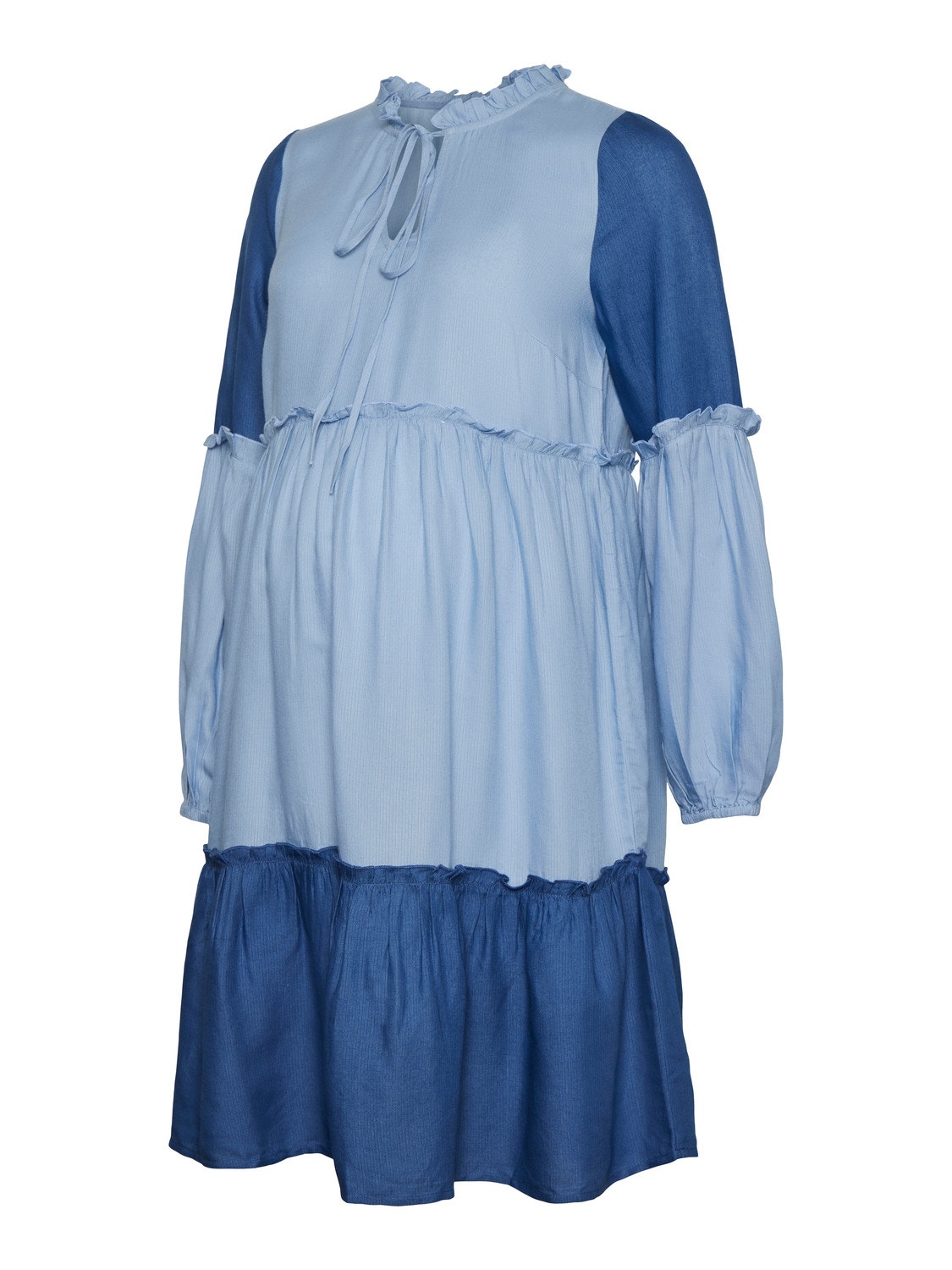 MAMA.LICIOUS Robe courte Regular Fit Col chemise Poignets ou bas élastiqués -True Navy - 20018343