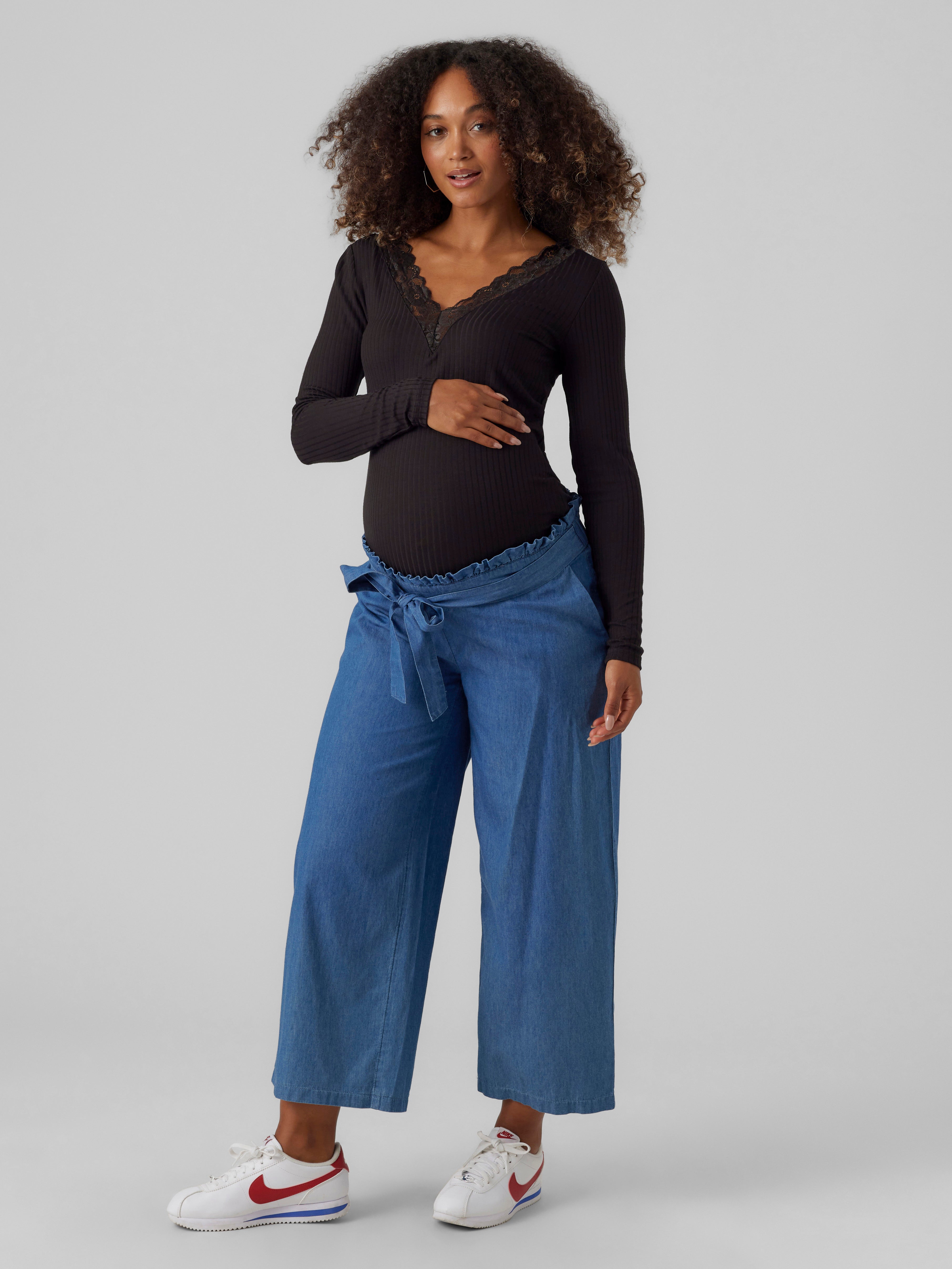 High Waisted Lounge Maternity Pants - Brown