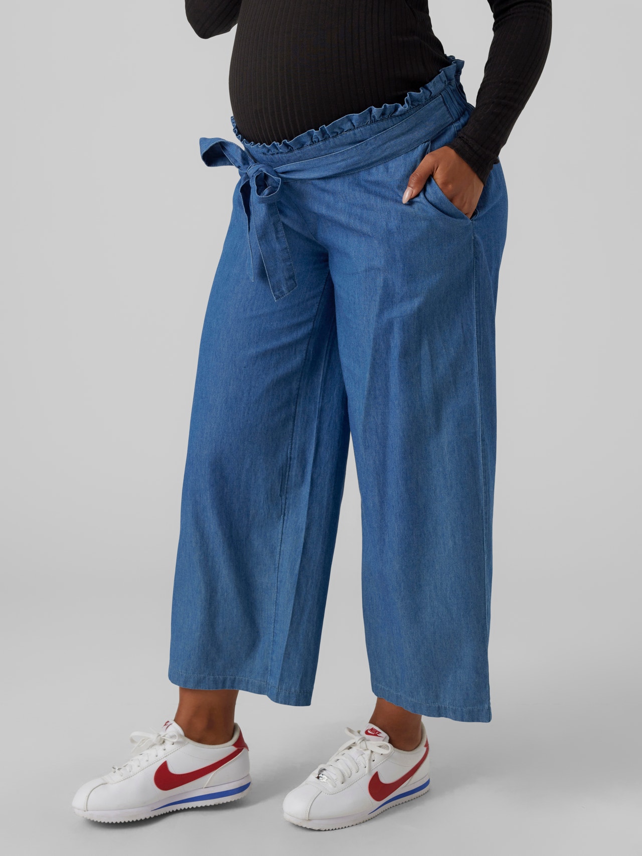 MAMA.LICIOUS Maternity-trousers -Medium Blue Denim - 20018411