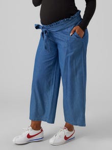 MAMA.LICIOUS Regular Fit Normal rise Trousers -Medium Blue Denim - 20018411