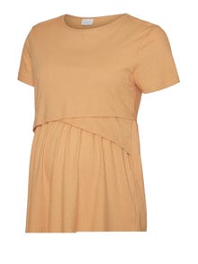 MAMA.LICIOUS Tops Regular Fit Col rond Curve -Apricot Tan - 20018477