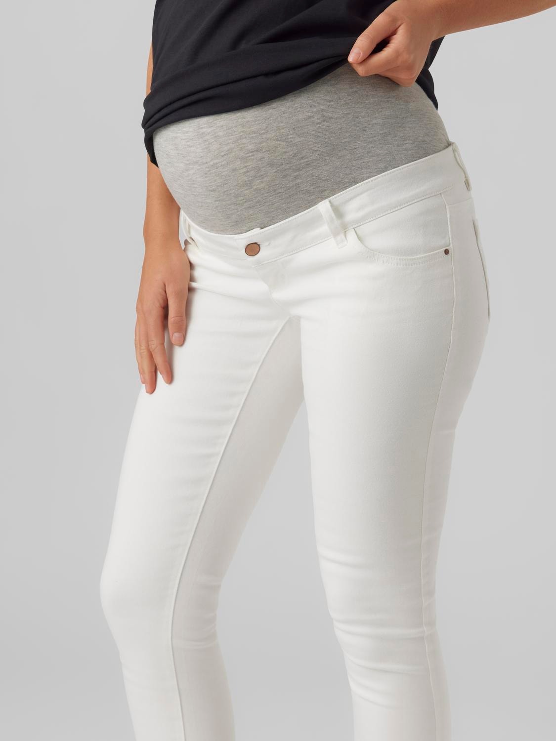 MAMA.LICIOUS Umstands-jeans  -White Denim - 20018485