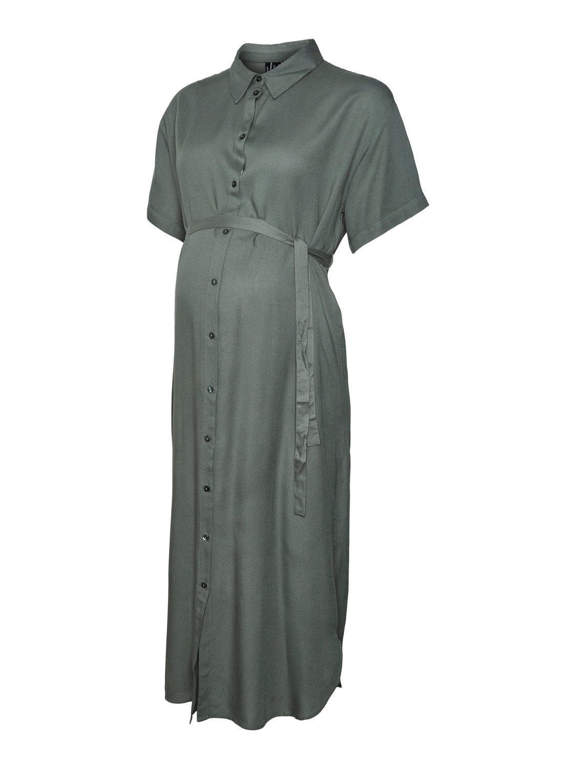 MAMA.LICIOUS Robe courte Loose Fit Col chemise -Laurel Wreath - 20018558