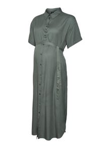 MAMA.LICIOUS Vestido corto Corte loose Cuello de camisa -Laurel Wreath - 20018558