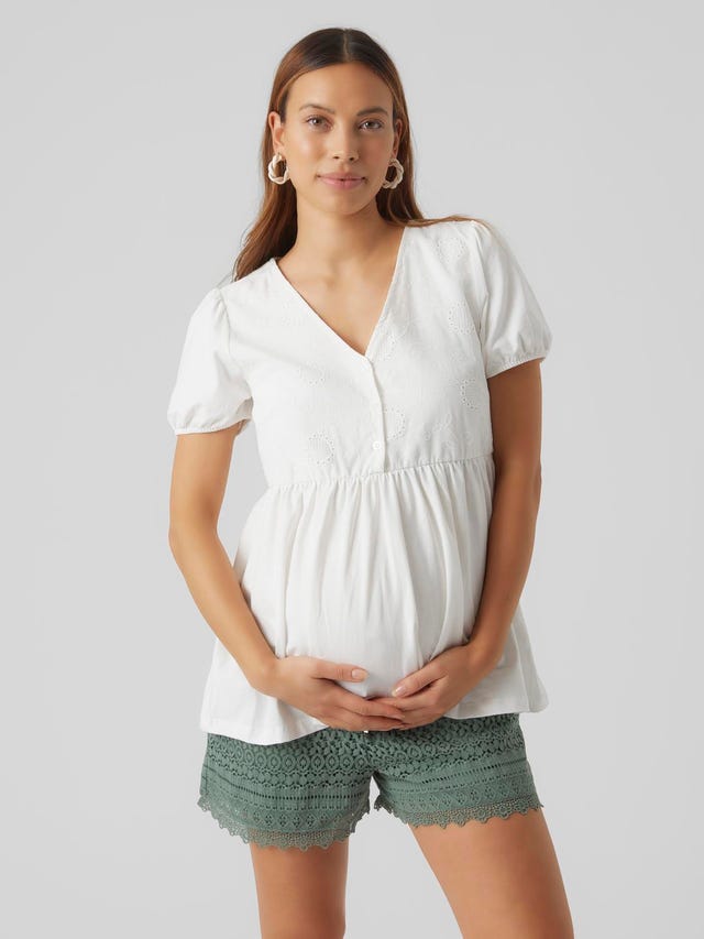 Buy Mamalicious Black & White Maternity Nursing Organic Short Sleeve Top -  Pack of 2 from Next USA